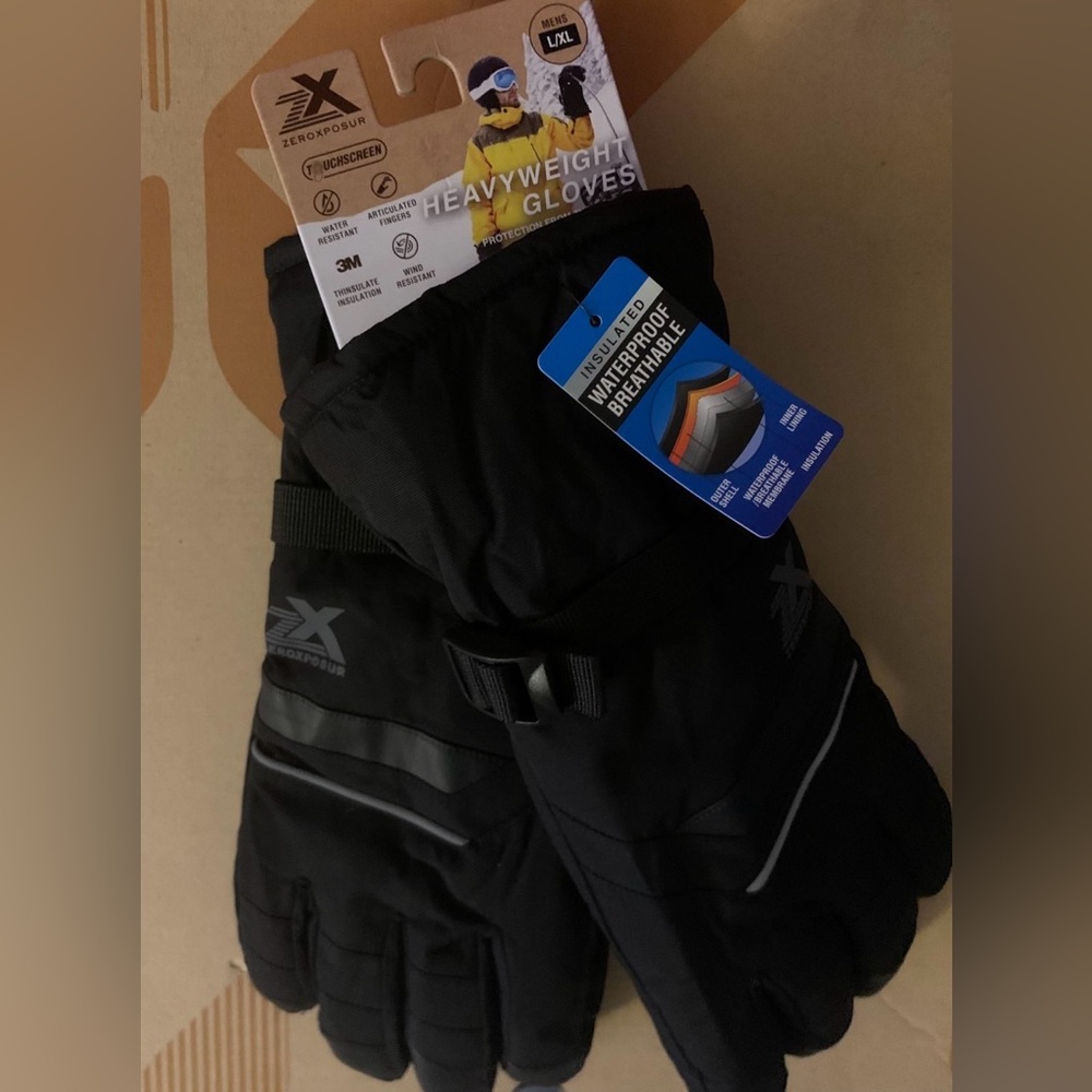 NWT ZeroXposur Black Heavyweight insulated Gloves L/XL